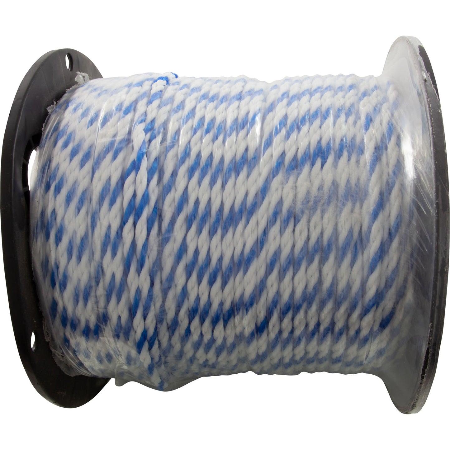 Polypropylene Rope, 1/4"dia, 2 White 1 Blue Strand, 600ft