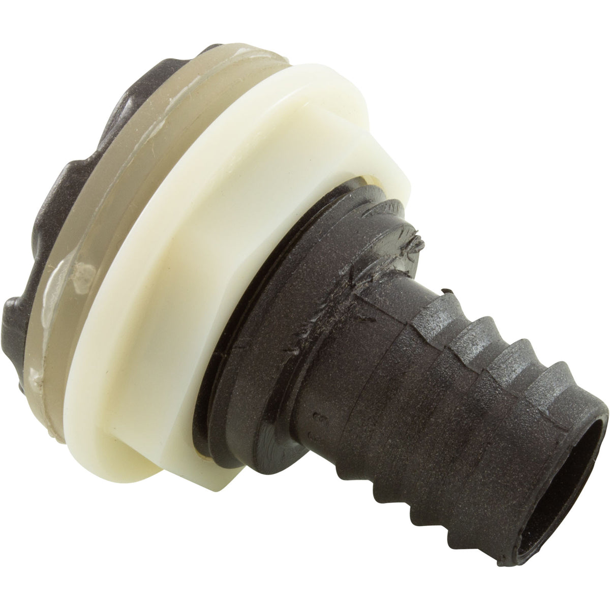 Wall Fitting, WW Poly Storm, 3/4"b, Dk Gry/Clr
