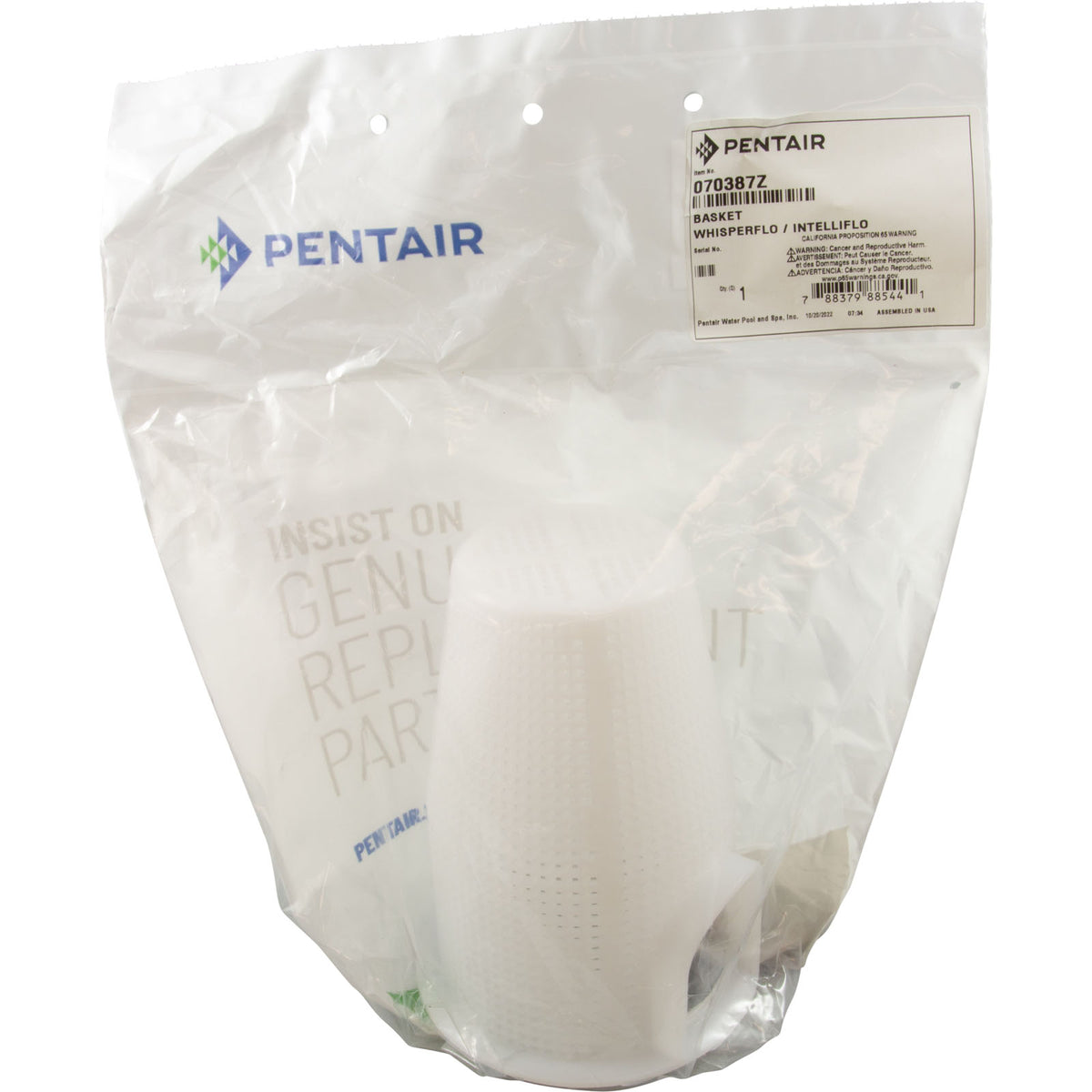 Basket, Pump, OEM Purex/Pent Whisperflo Aquatron Intelliflo 070387Z