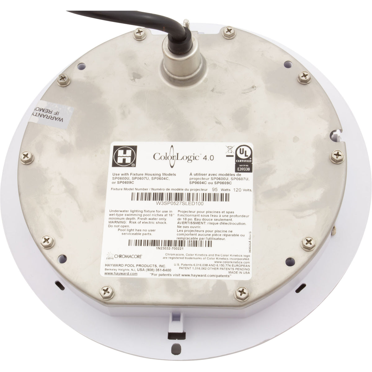 Pool Light, Hayward ColorLogic 4.0, LED, 115v, 100' Cord, SS