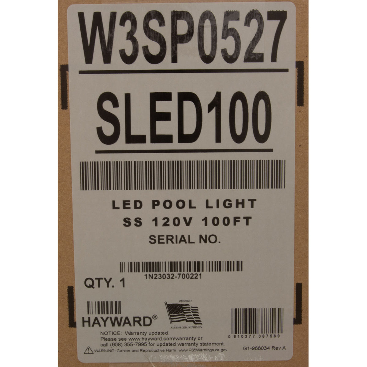 Pool Light, Hayward ColorLogic 4.0, LED, 115v, 100' Cord, SS