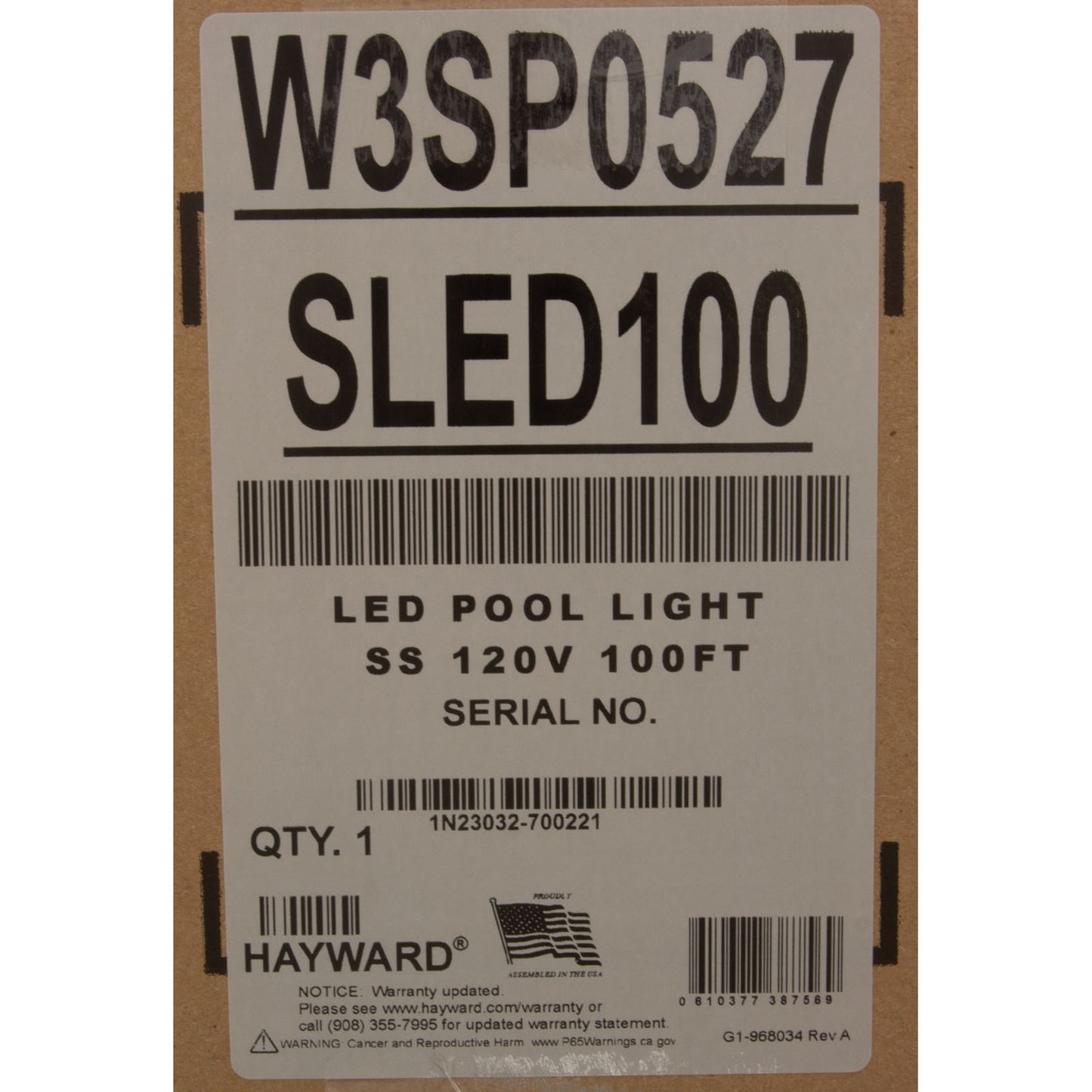 Pool Light, Hayward ColorLogic 4.0, LED, 115v, 100' Cord, SS