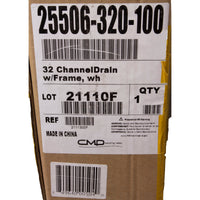 32" Channeldrain With Frame, White