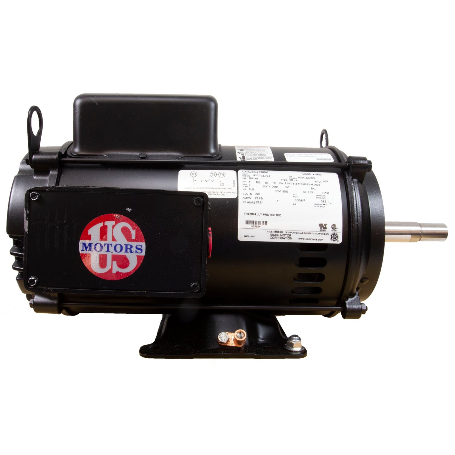 Motor, US Motor, 5.0 Horsepower, 230v, Single Phase