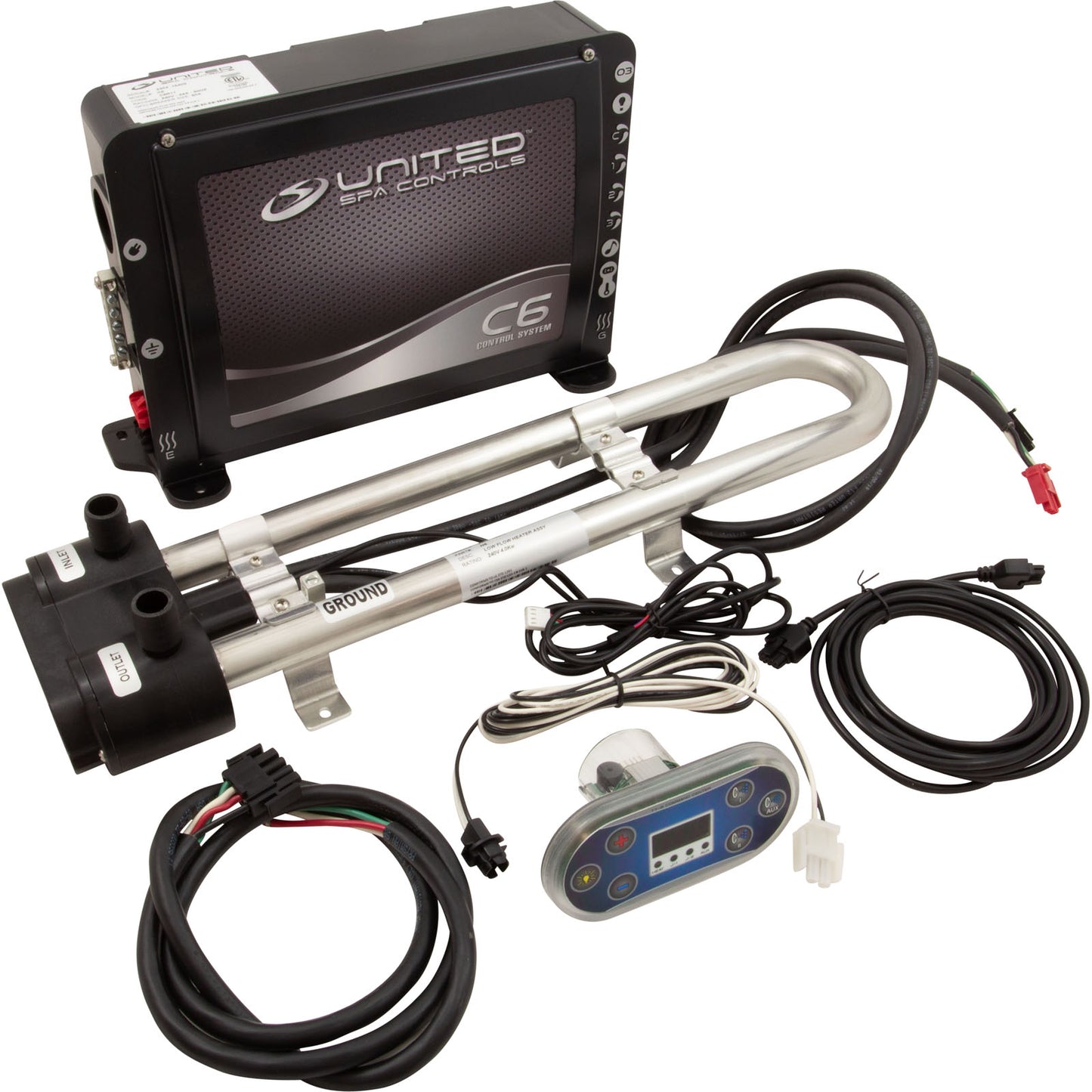 Control, United Spas C5-L, P1, P2, Aux, CP, 115/230v, T7S, B11