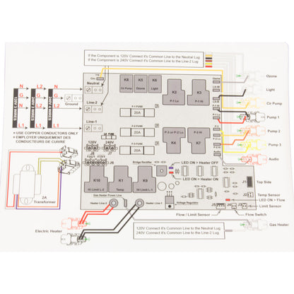 Control, United Spas C5-L, P1, P2, Aux, CP, 115/230v, T7S, B11