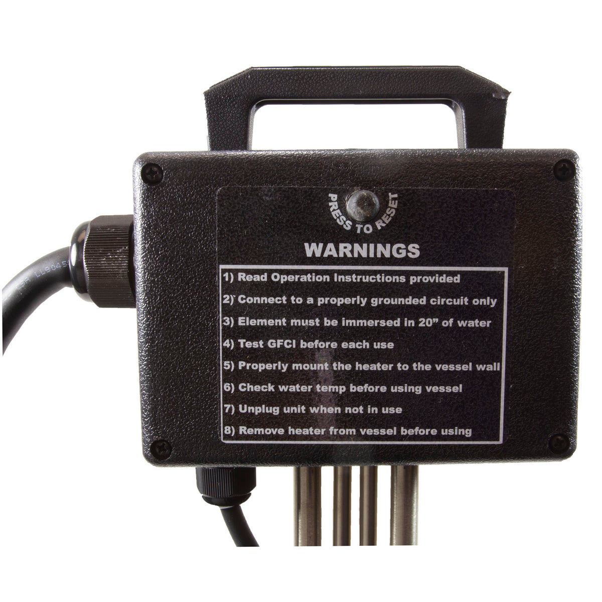 Immersion Heater, HQ, Baptistery, 6.0kW, 230v, w/ Float & GFCI