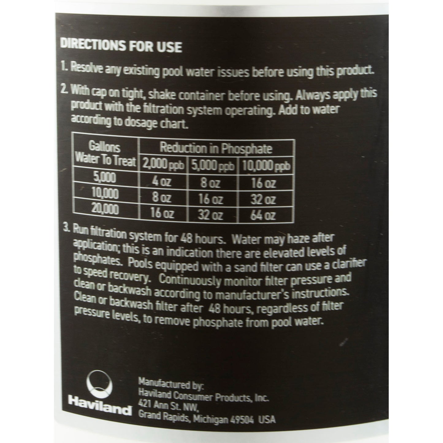 Éliminateur de phosphate, Matrix Black Label, 1 gallon