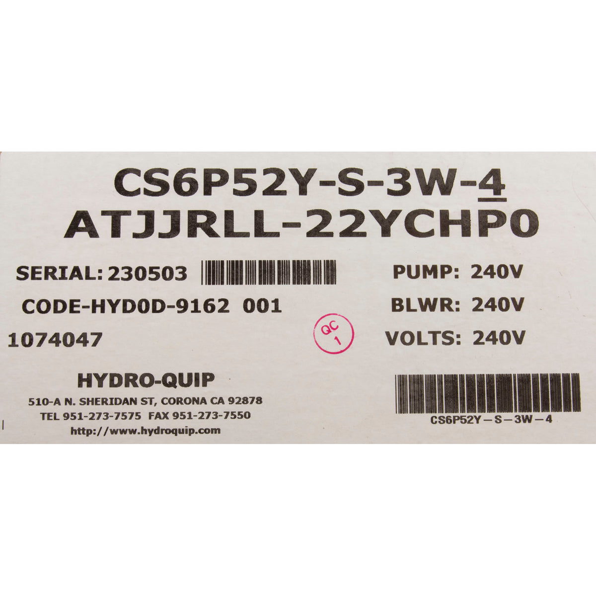 Control, HQ-Gecko CS6P52Y