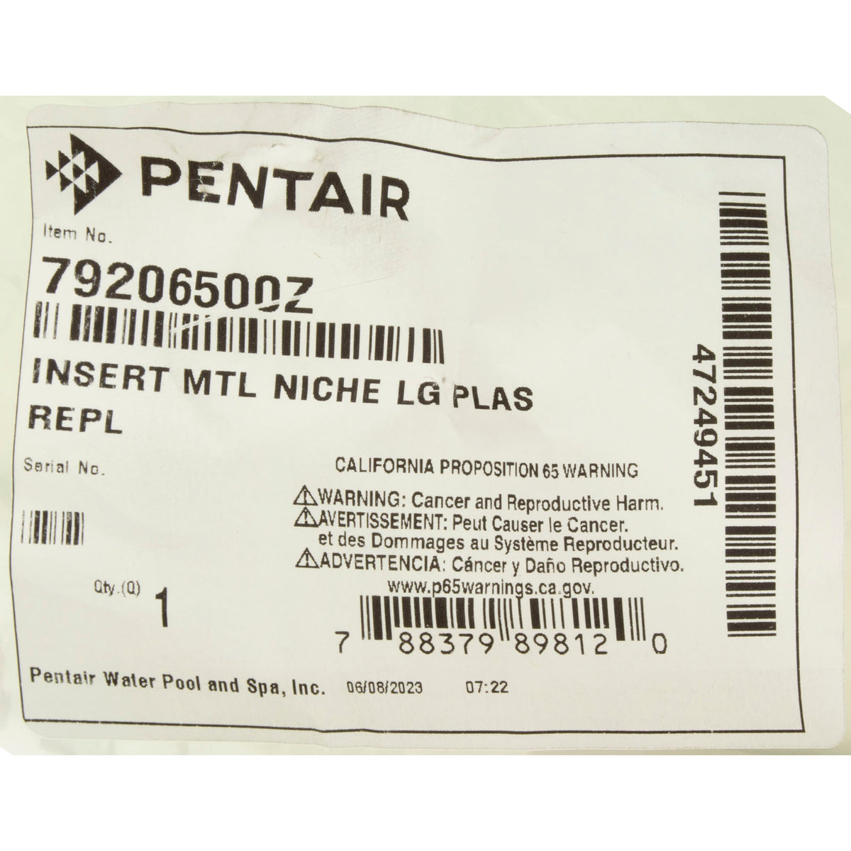 Large Metal Insert, Penair Plastic Concrete Niche