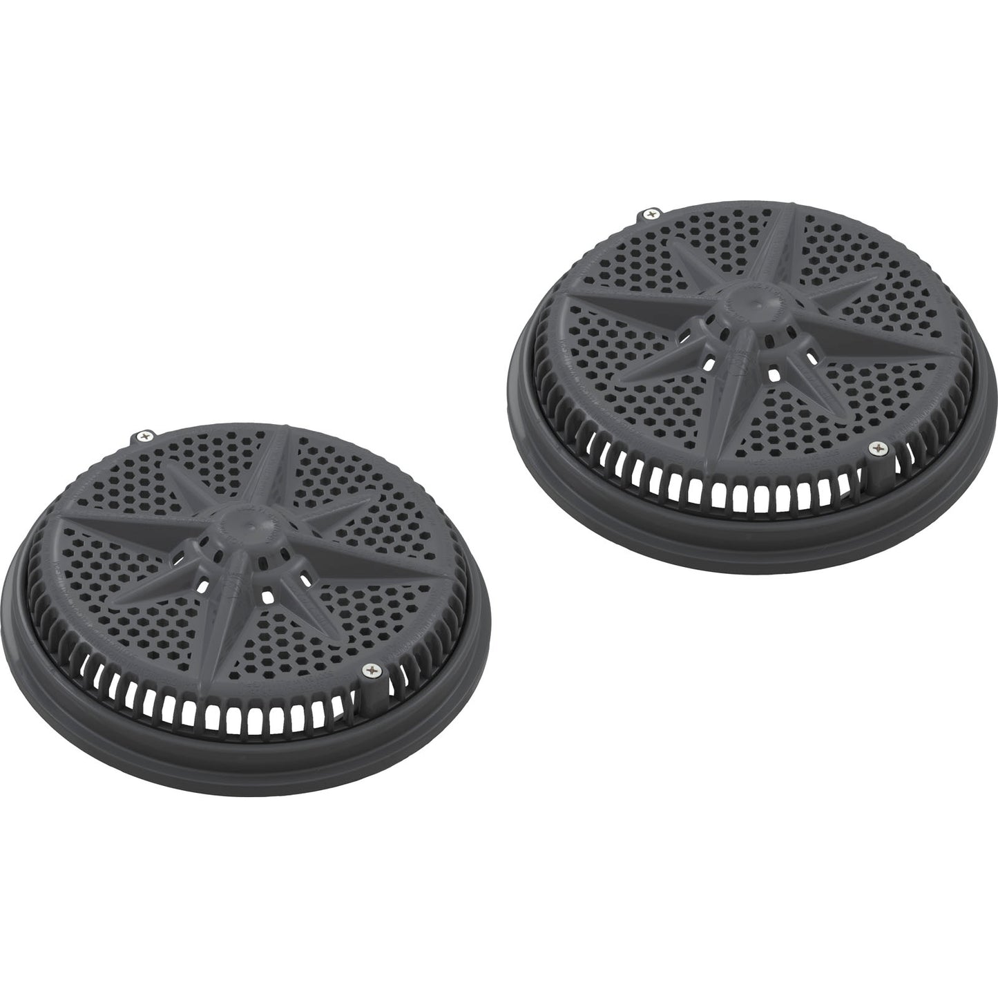 Main Drain Grate, PentStarGuard, 8", 112gpm, DrkGry, qty2, Sh Ring