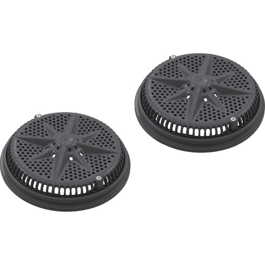 Main Drain Grate, PentStarGuard, 8", 112gpm, DrkGry, qty2, Sh Ring