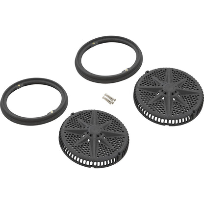 Main Drain Grate, PentStarGuard, 8", 112gpm, DrkGry, qty2, Sh Ring