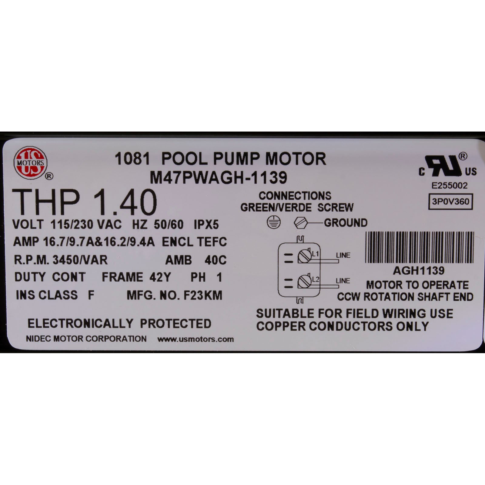 Pump, Waterway Power Defender Var-Spd PD-140, 1.4hp, 115/230v