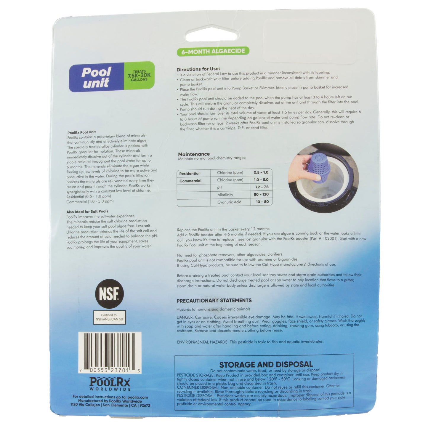 Purificador de minerales, unidad PoolRx Blue, de 7500 a 20 000 galones