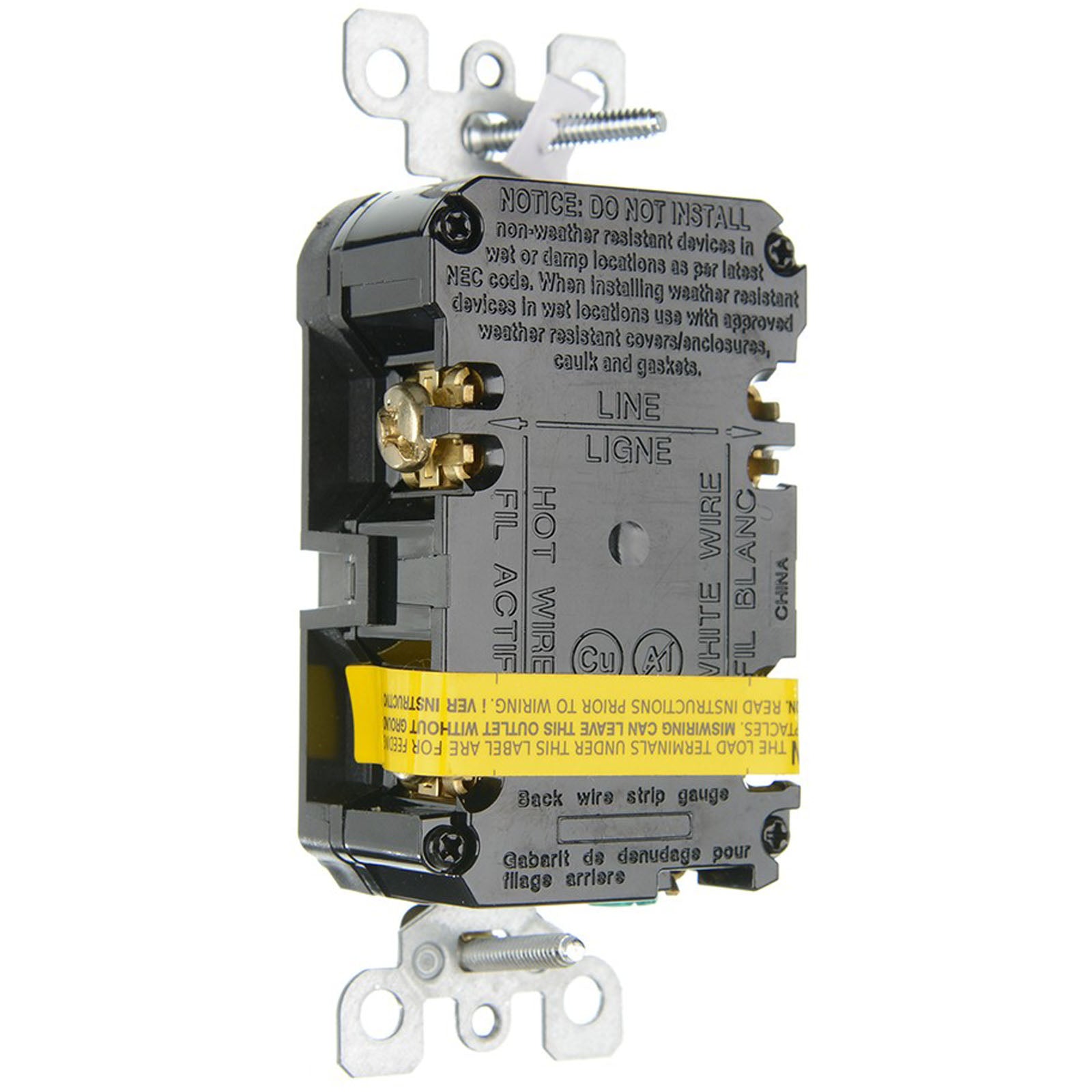 GFCI, Leviton, 20A, SPST, Deadfront
