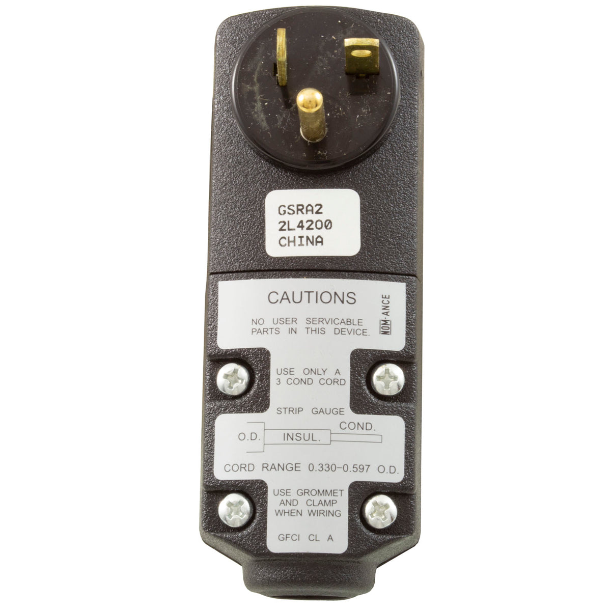 GFCI, Leviton, 20A, 115v, Self-Test Auto Reset, Right Angle