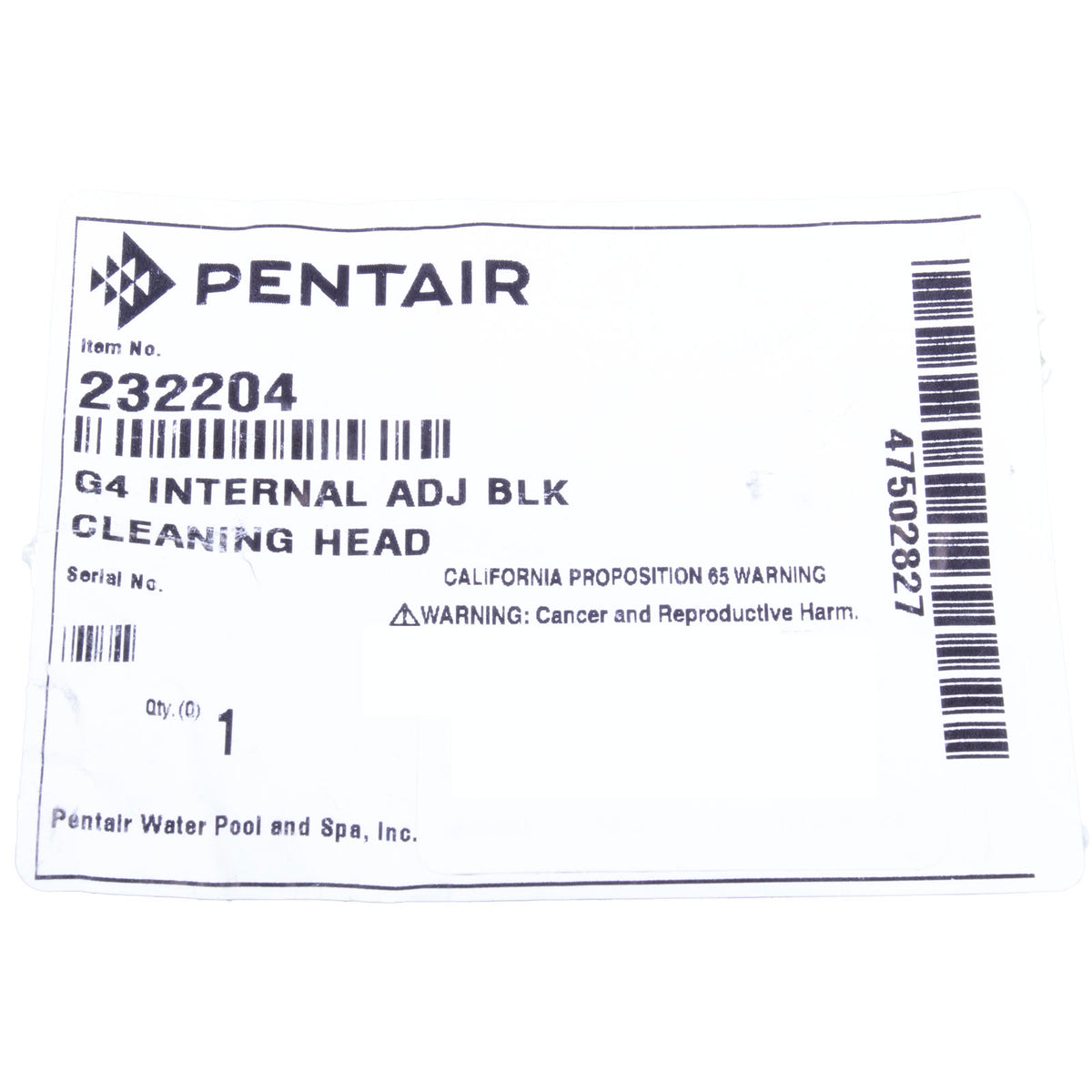 G4 Internal Adjustable Black Cleaning Head