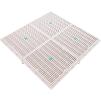 Drain Grate, 4-12" Sq, w/ 24" Sq Frame, Anit Entrap, White