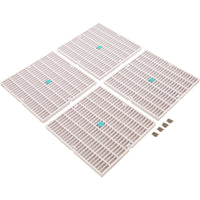 Drain Grate, 4-12" Sq, w/ 24" Sq Frame, Anit Entrap, White