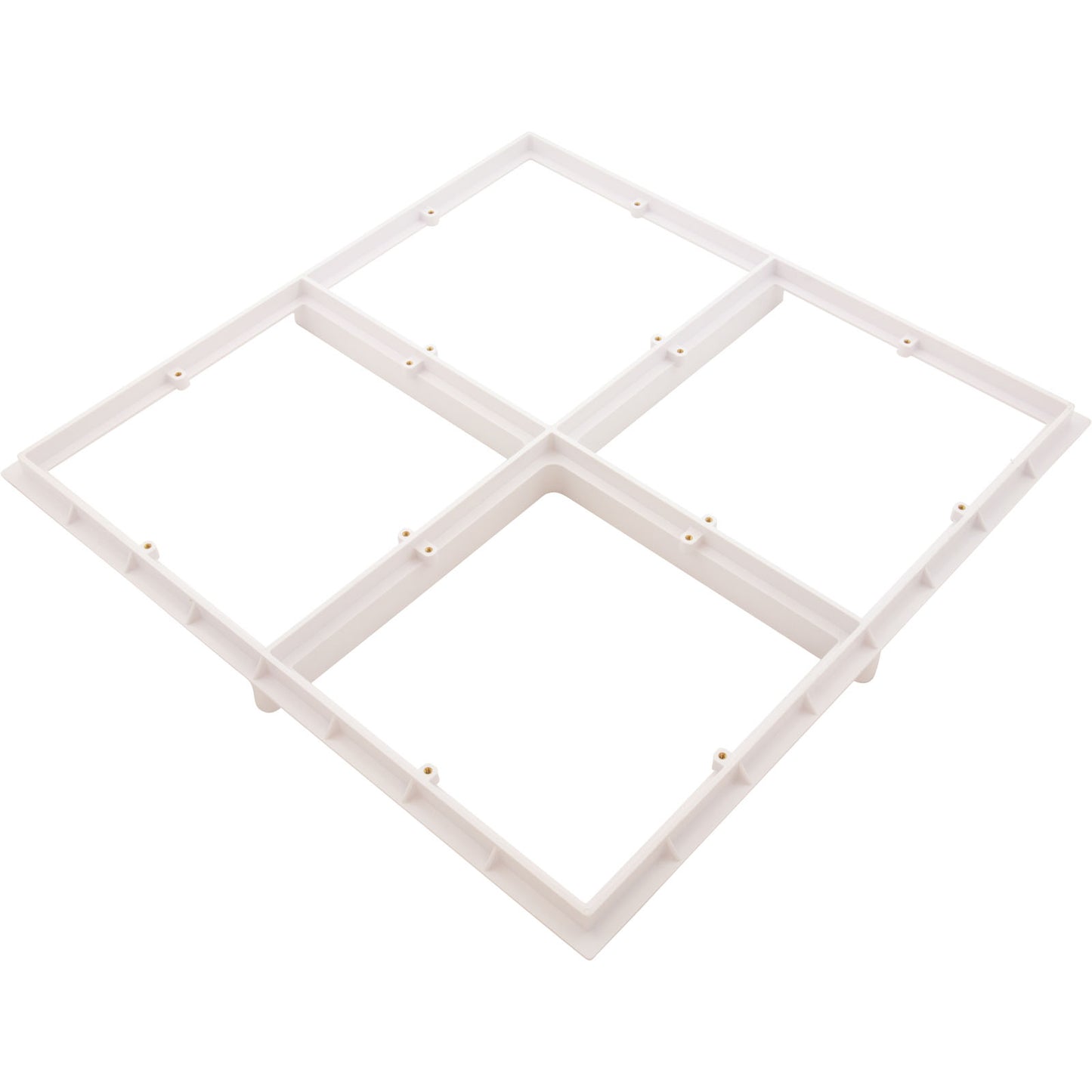Drain Grate, 4-12" Sq, w/ 24" Sq Frame, Anit Entrap, White