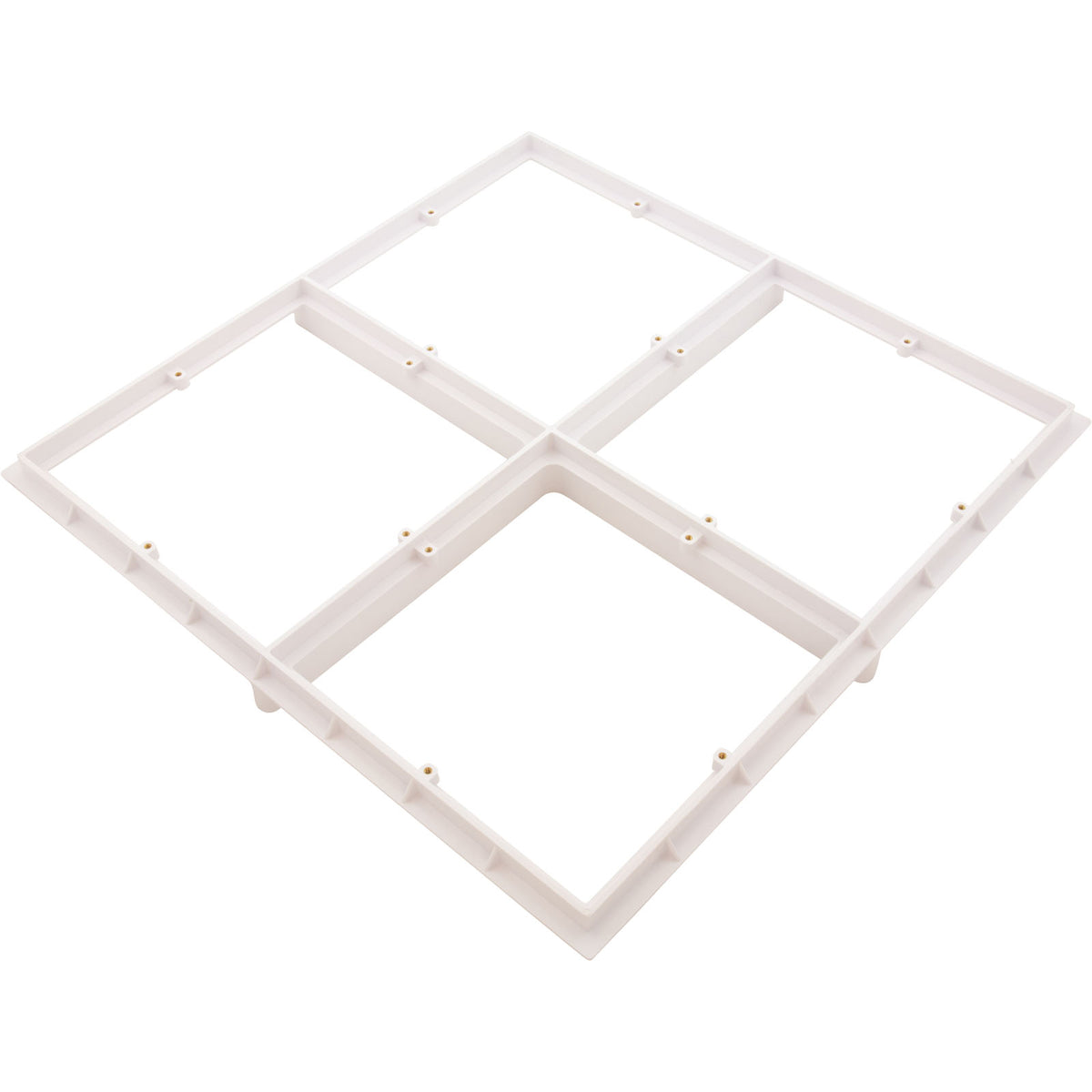 Drain Grate, 4-12" Sq, w/ 24" Sq Frame, Anit Entrap, White