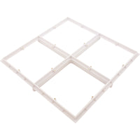 Drain Grate, 4-12" Sq, w/ 24" Sq Frame, Anit Entrap, White