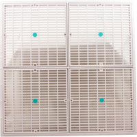 Drain Grate, 4-12" Sq, w/ 24" Sq Frame, Anit Entrap, White