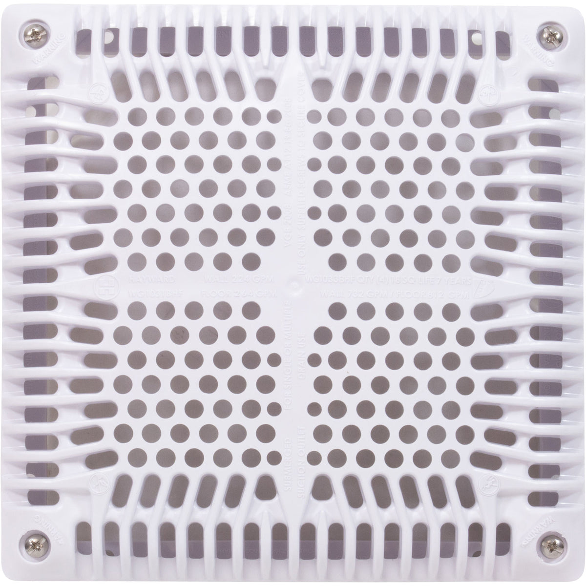 Hayward WGX1033BHF2 18" White Square High Flow Cover & Inner Frame