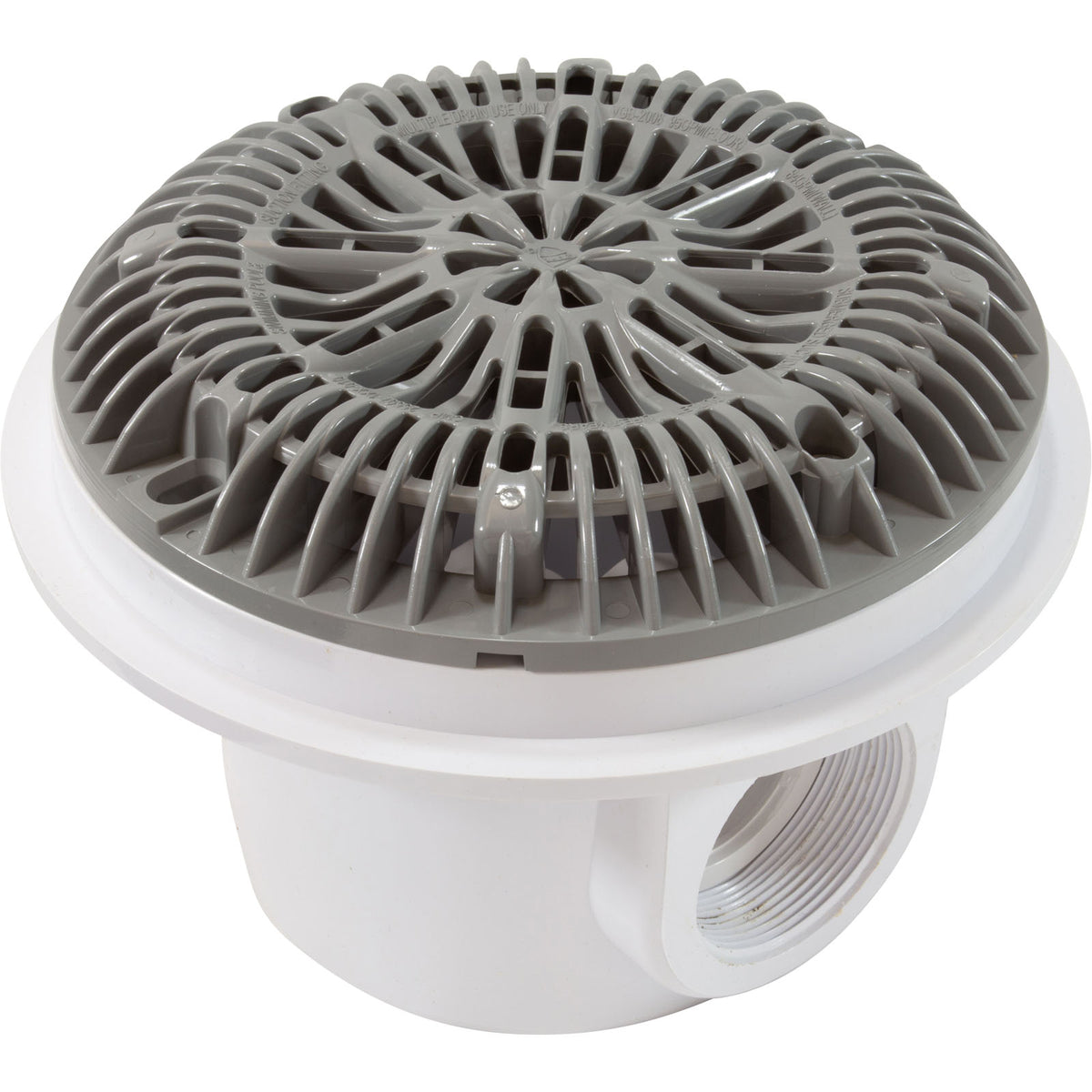 Hw Gunite Pool Main Drain (2In Thread So, 2In Thread Bo) Gray