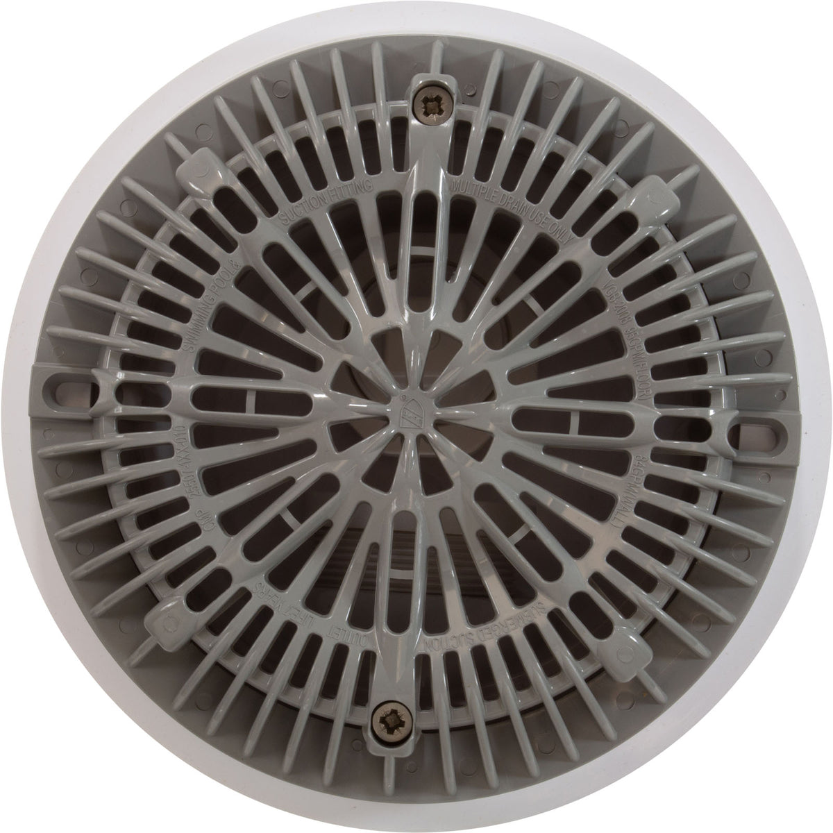 Hw Gunite Pool Main Drain (2In Thread So, 2In Thread Bo) Gray