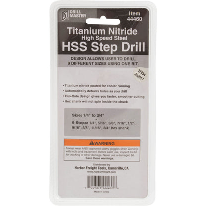 Herramienta, broca escalonada, 1/4" - 3/4"