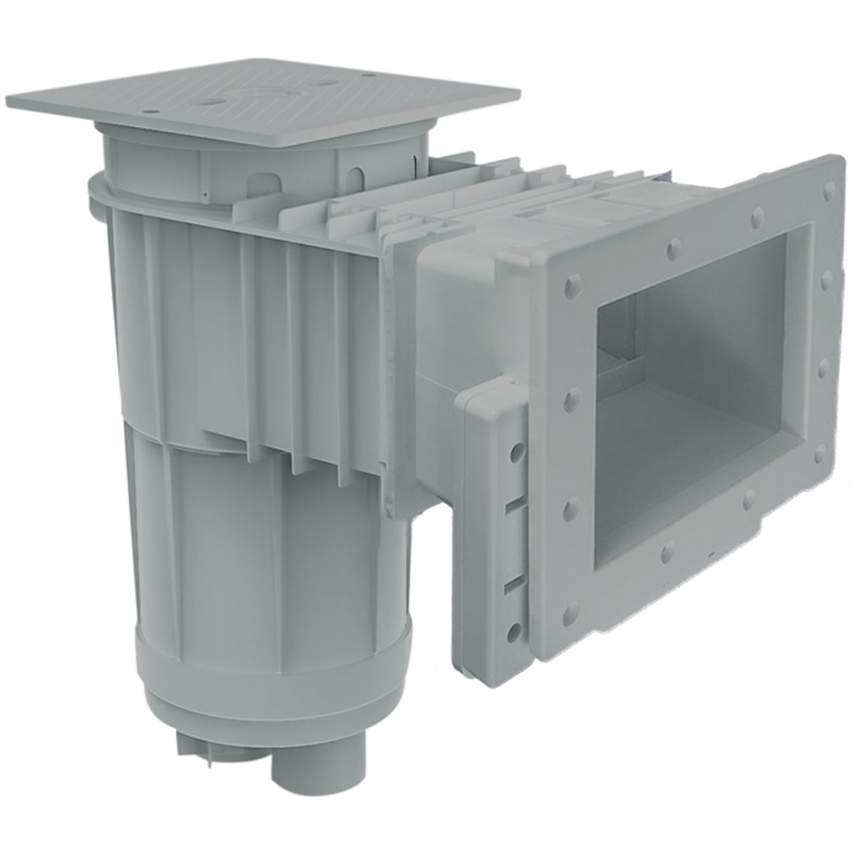 Vinyl Liner Skimmer (Regular Mouth, Square Lid), Gray