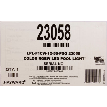 Pool Light, Color Splash XGW 300, RGBW LED, 12V, 39W, 50ft, SQ