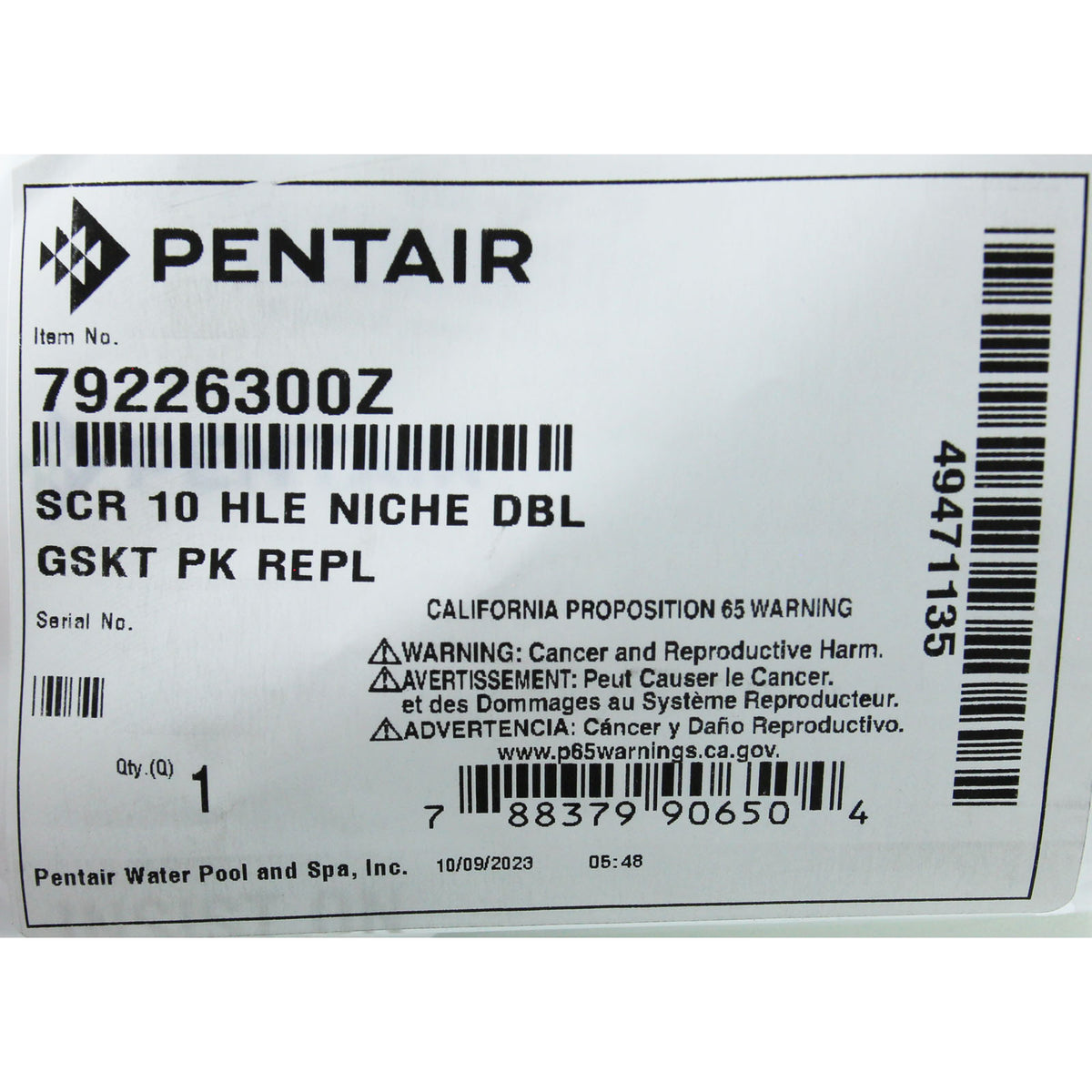 Screw Kit, Pentair, 10-Hole Niche