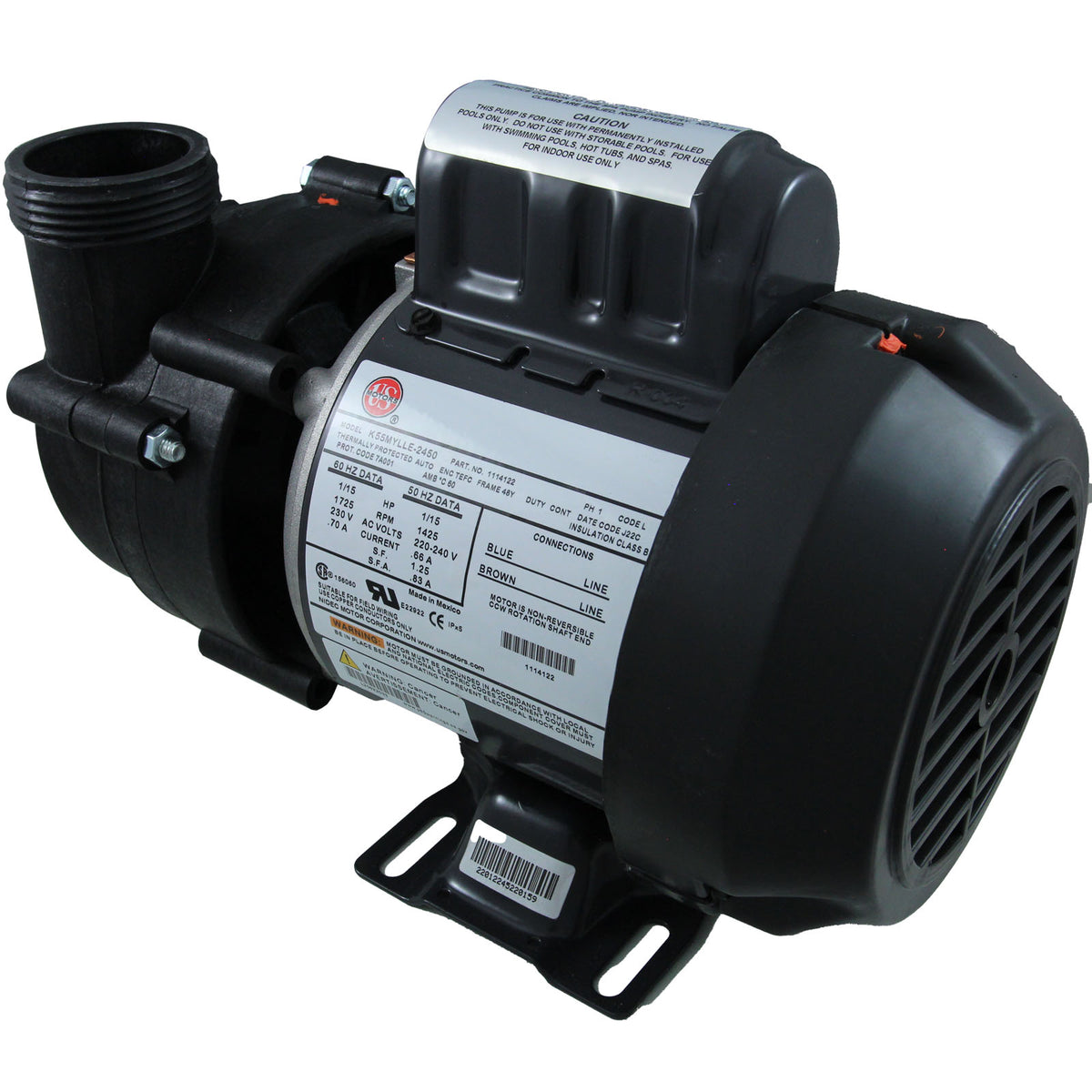 Pump, Circulation, BWG, 1/15hp, 230v, 0.7A, 48Fr, 1-1/2"