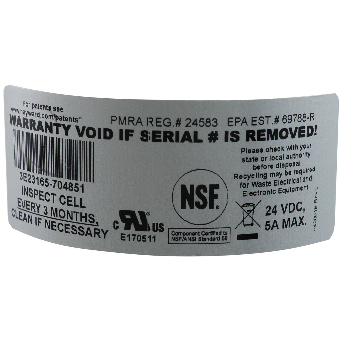 Salt Chlorine Generator, Hayward AquaRite, 25K, w/ TCell