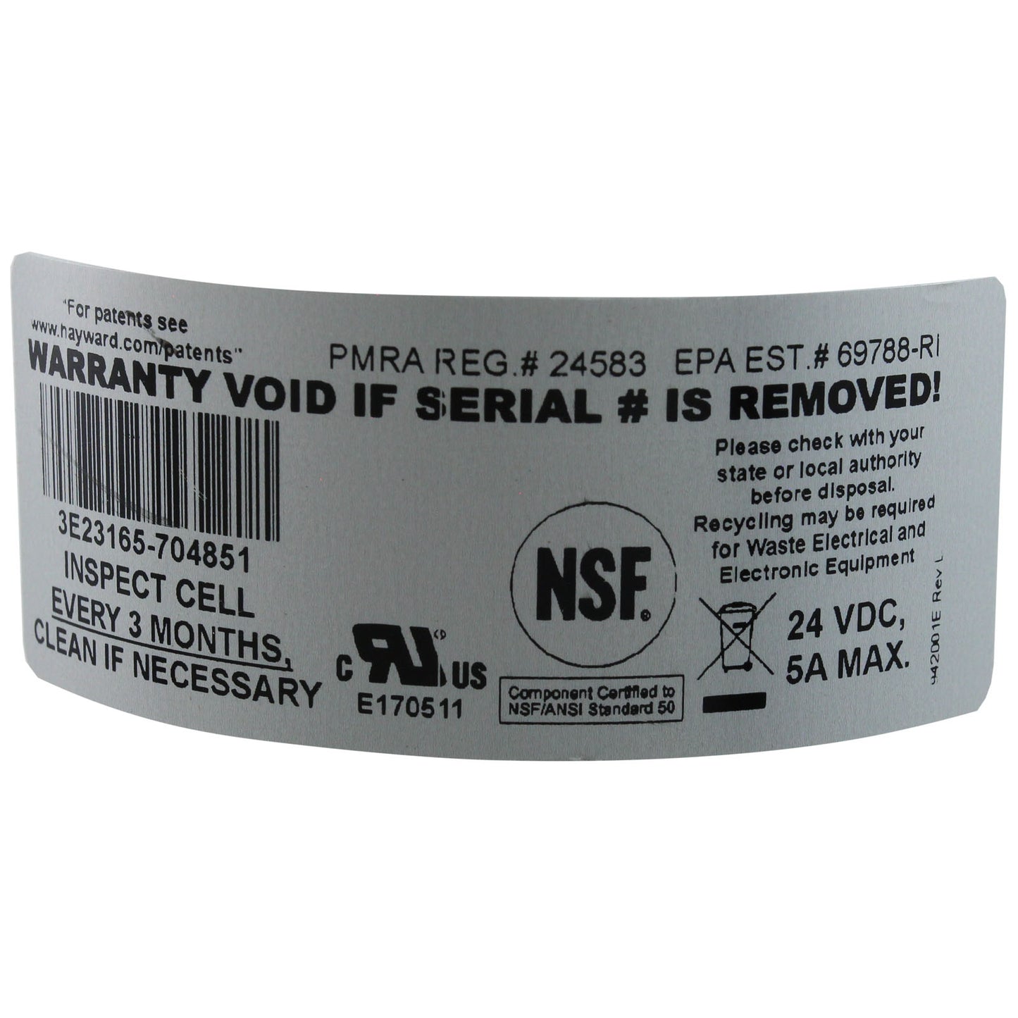 Salt Chlorine Generator, Hayward AquaRite, 25K, w/ TCell