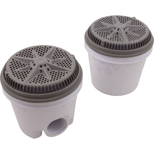 Main Drain, PentStarGuard, 8", 112gpm, 2"Side Port, ABS, Gray, qty 2