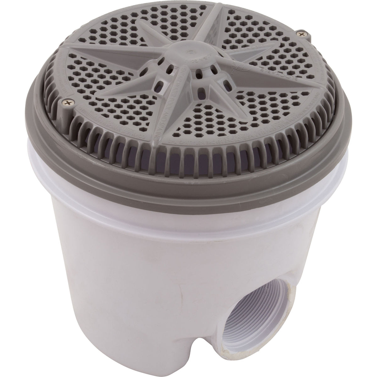 Main Drain, PentStarGuard, 8", 112gpm, 2"Side Port, ABS, Gray, qty 2