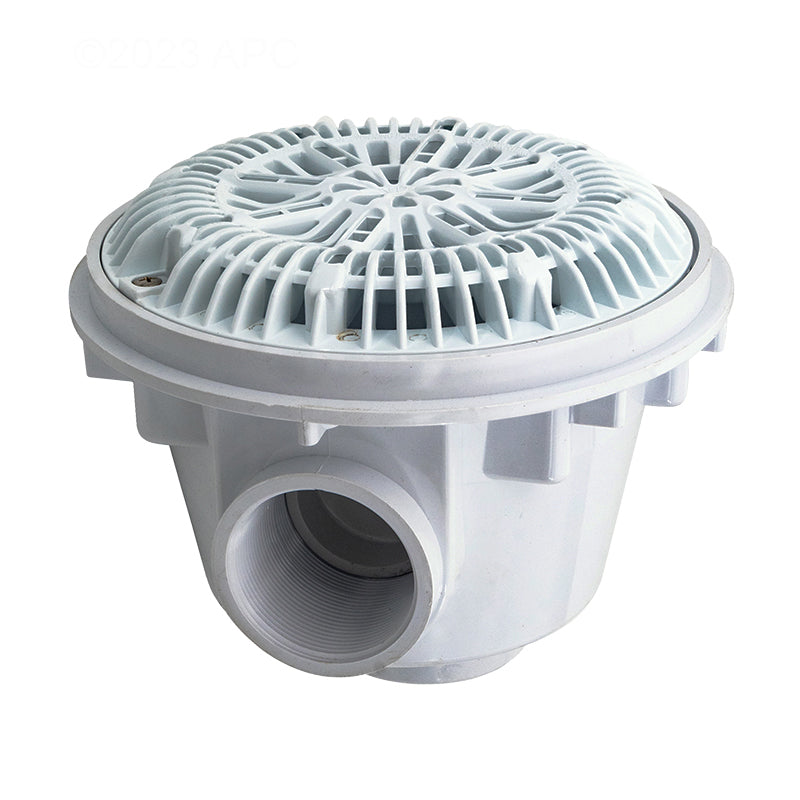 CMP 25513-000-000 7-3/4" Round White Shallow Gunite Pool Main Drain Galaxy