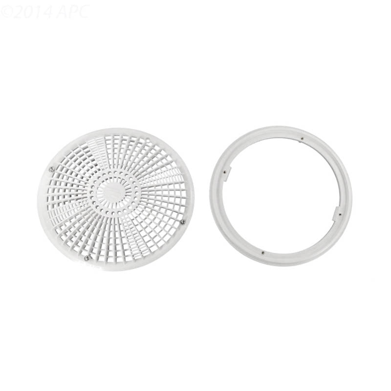 10" Round Tru Flo Drain Cover & Frame (2011) White