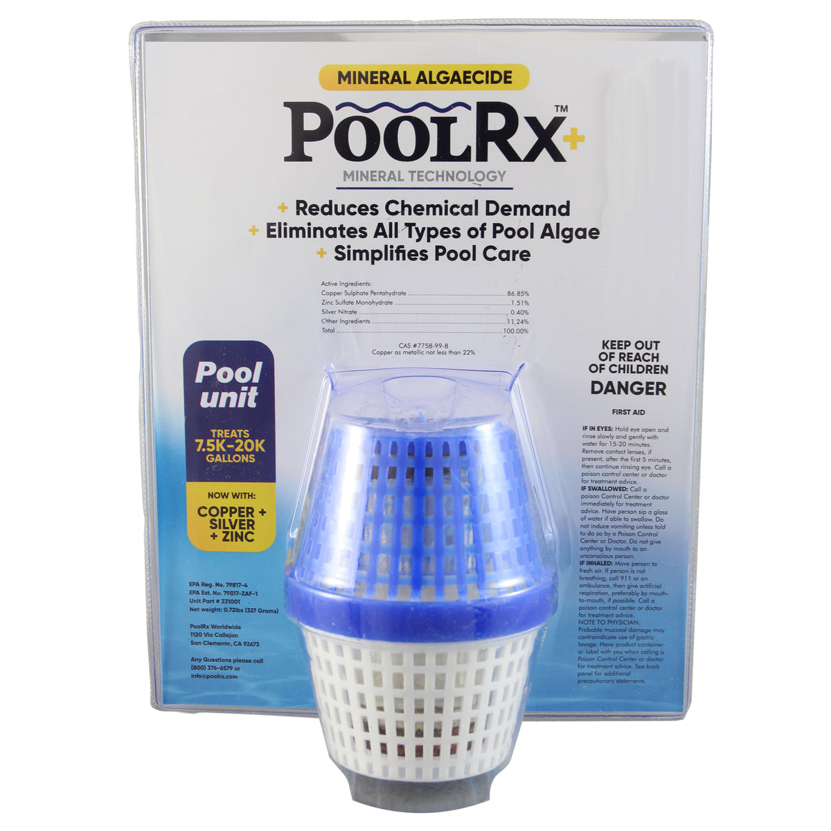 Mineral Purifier, PoolRx Plus Blue Pool Unit, 7.5k-20k Gal