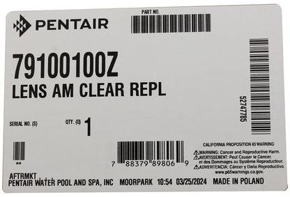 Light Lens, Pentair, Amerlite, Clear