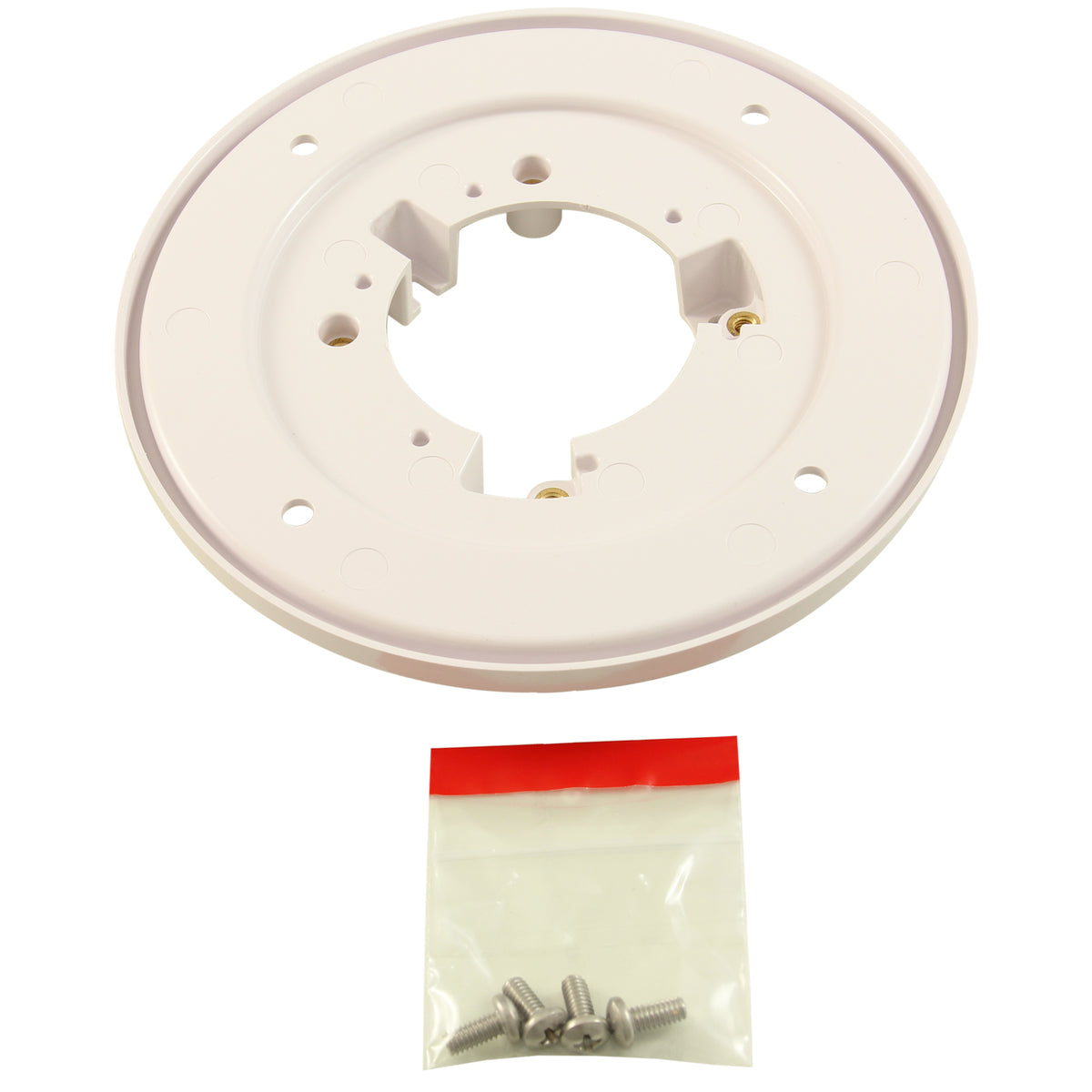 4" HP Bulkhead to 6" HP Cover Adapter Plate Kit, Round, White