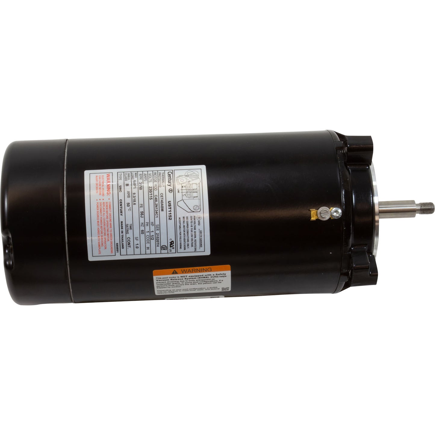 Motor, Cent, 1.5Hp, 115/230V, 1-V, SF1, 56Jfr