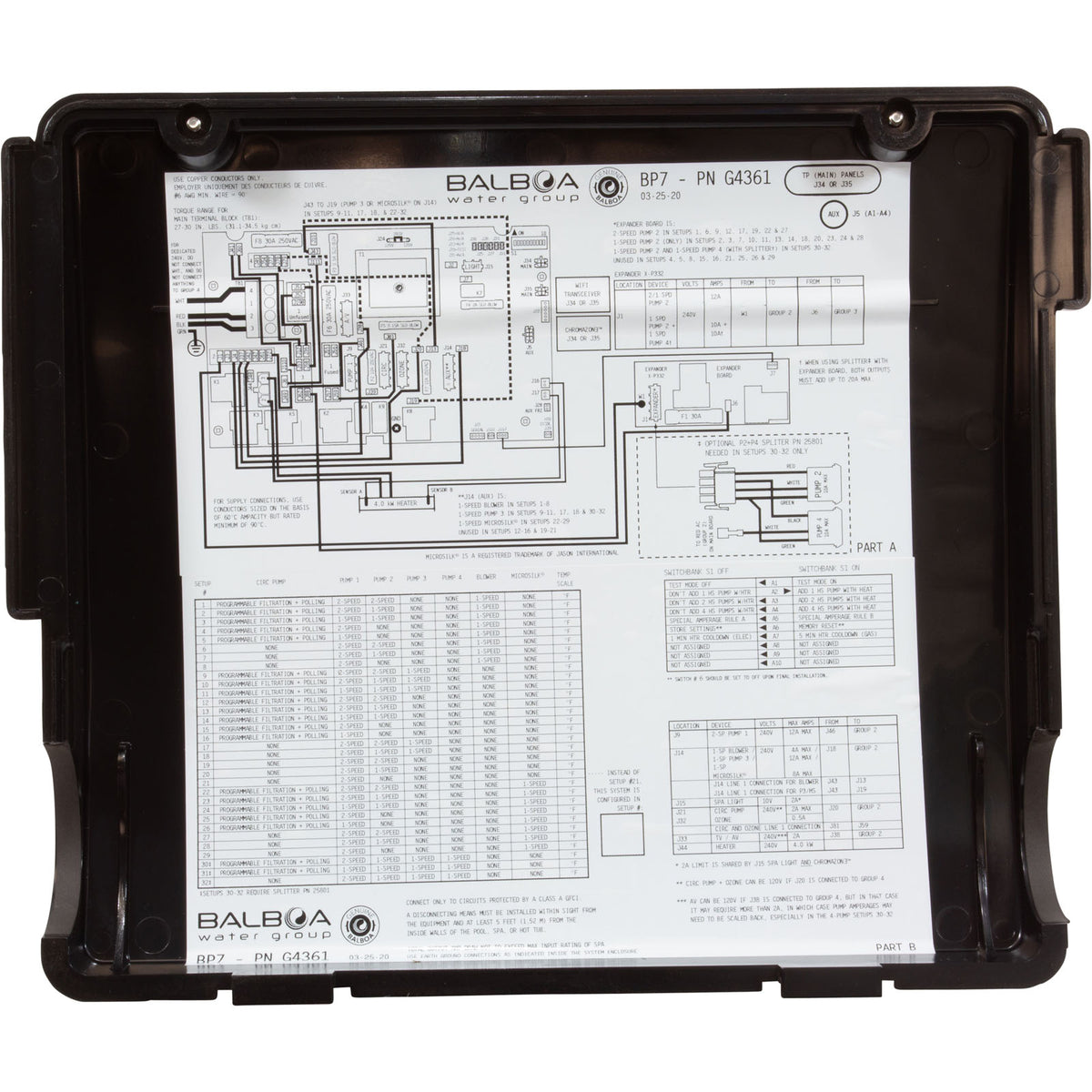 G6406 Control, Balboa Water Group Retrofit Kit, BP7, TP600