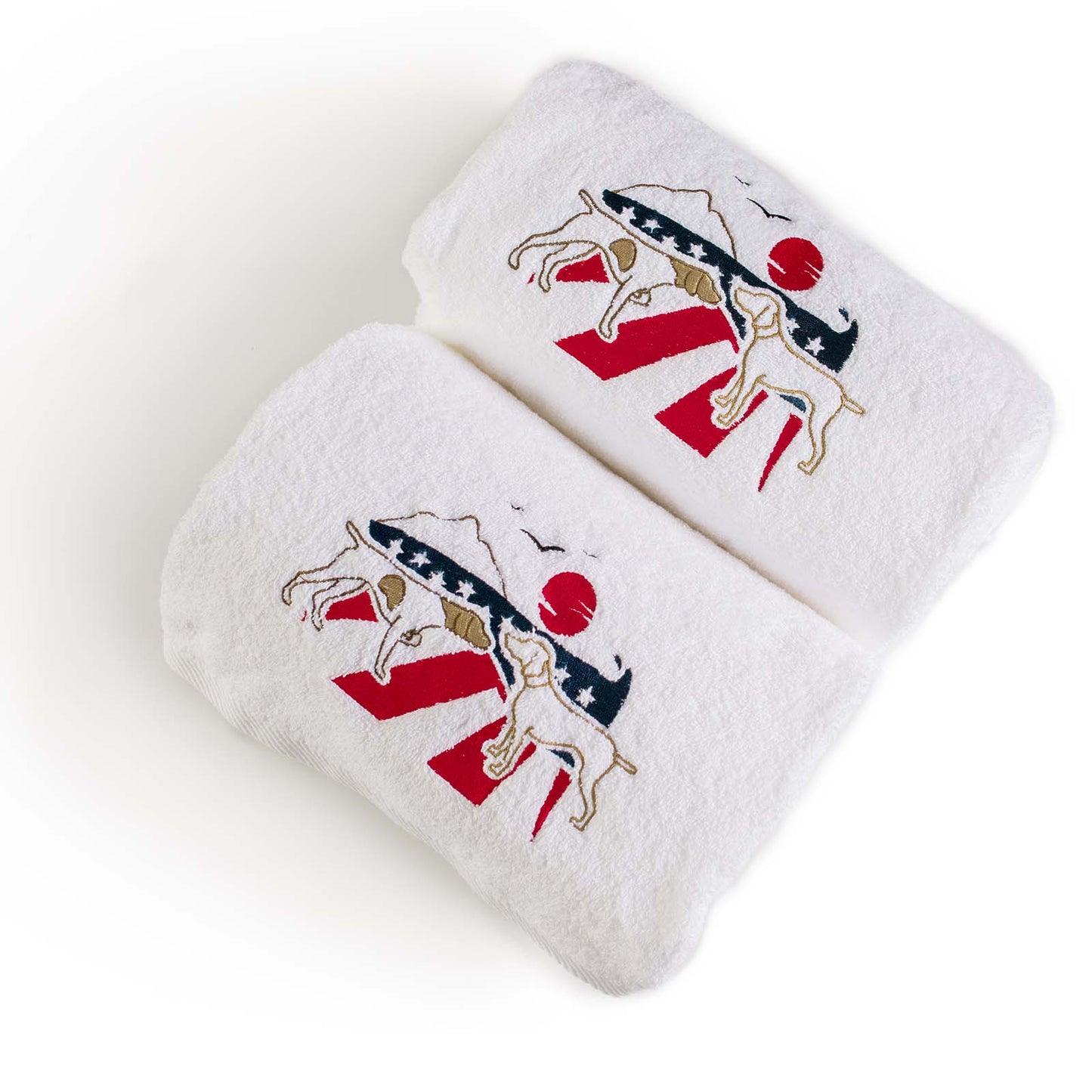 Toalla de felpa gruesa bordada Fattowels, con diseño de pointer alemán de pelo corto, 525 g/m²