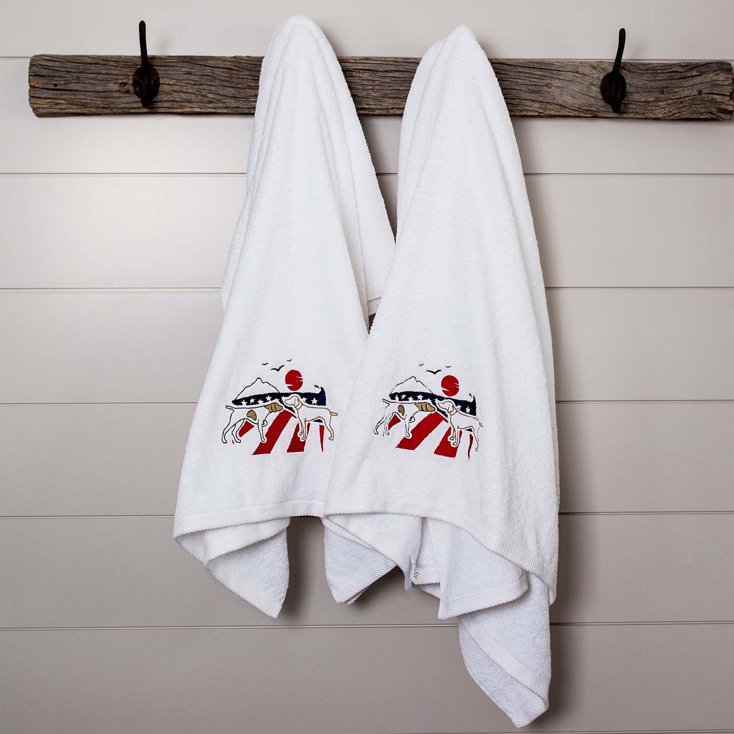 Toalla de felpa gruesa bordada Fattowels, con diseño de pointer alemán de pelo corto, 525 g/m²