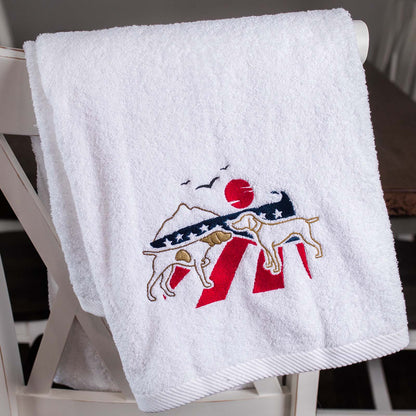 Toalla de felpa gruesa bordada Fattowels, con diseño de pointer alemán de pelo corto, 525 g/m²